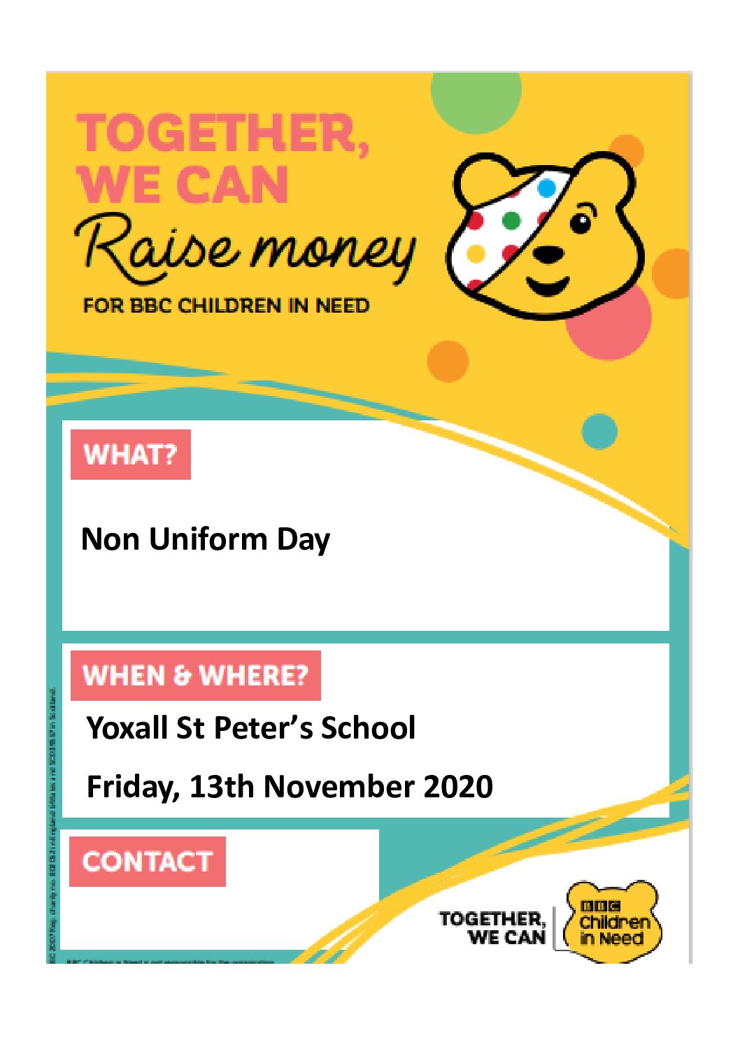 Children in Need – Friday 13th November 2020