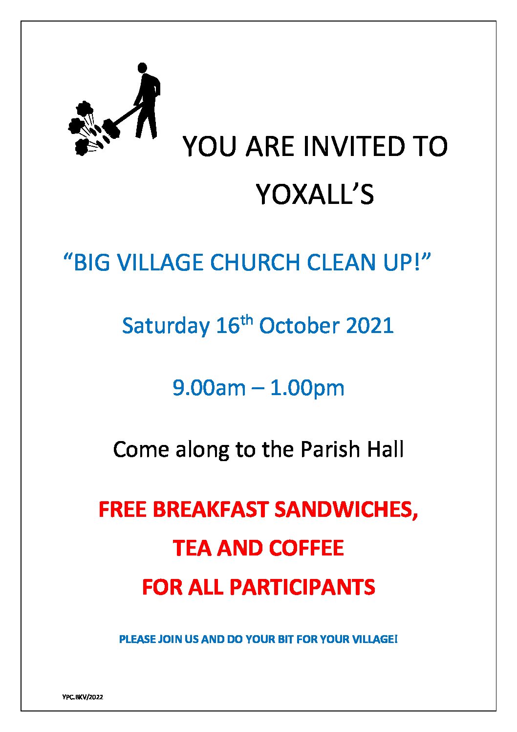 “Yoxall’s Big Village Church Clean Up – Saturday, 16th October 2021