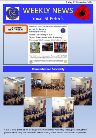 Weekly Newsletter 8th November 2024